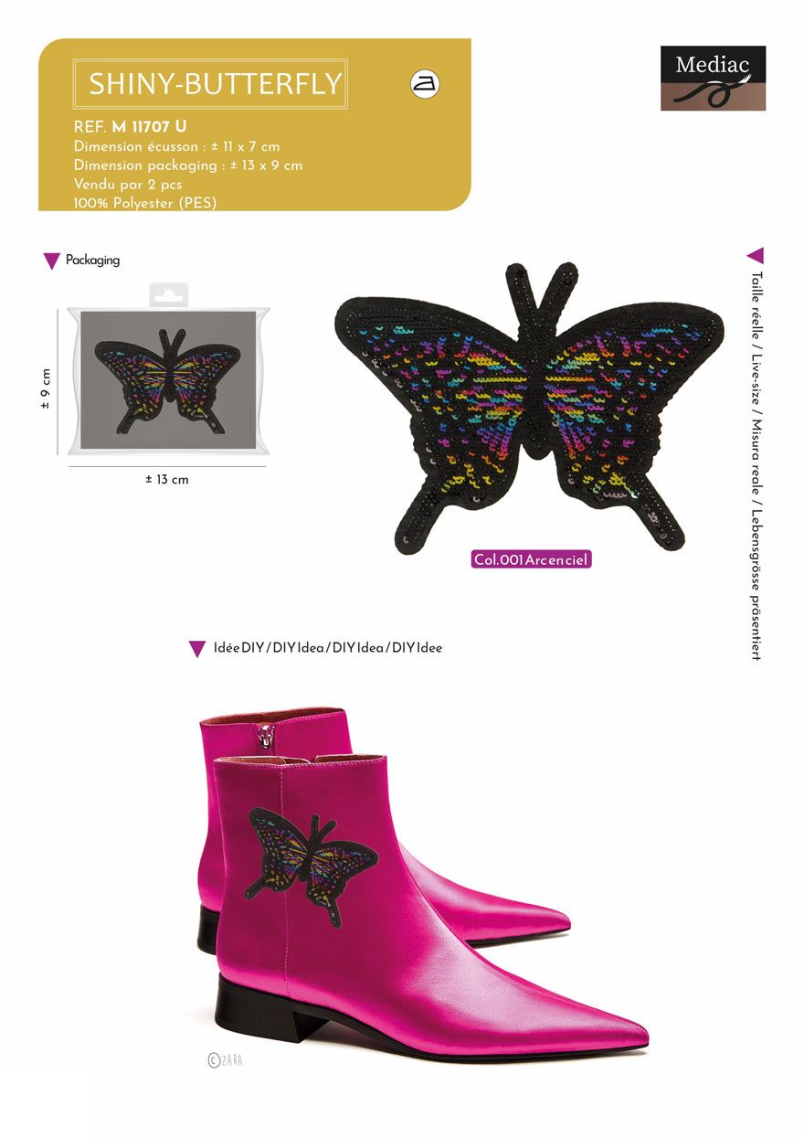M11707 XL Sequin Butterfly Applique