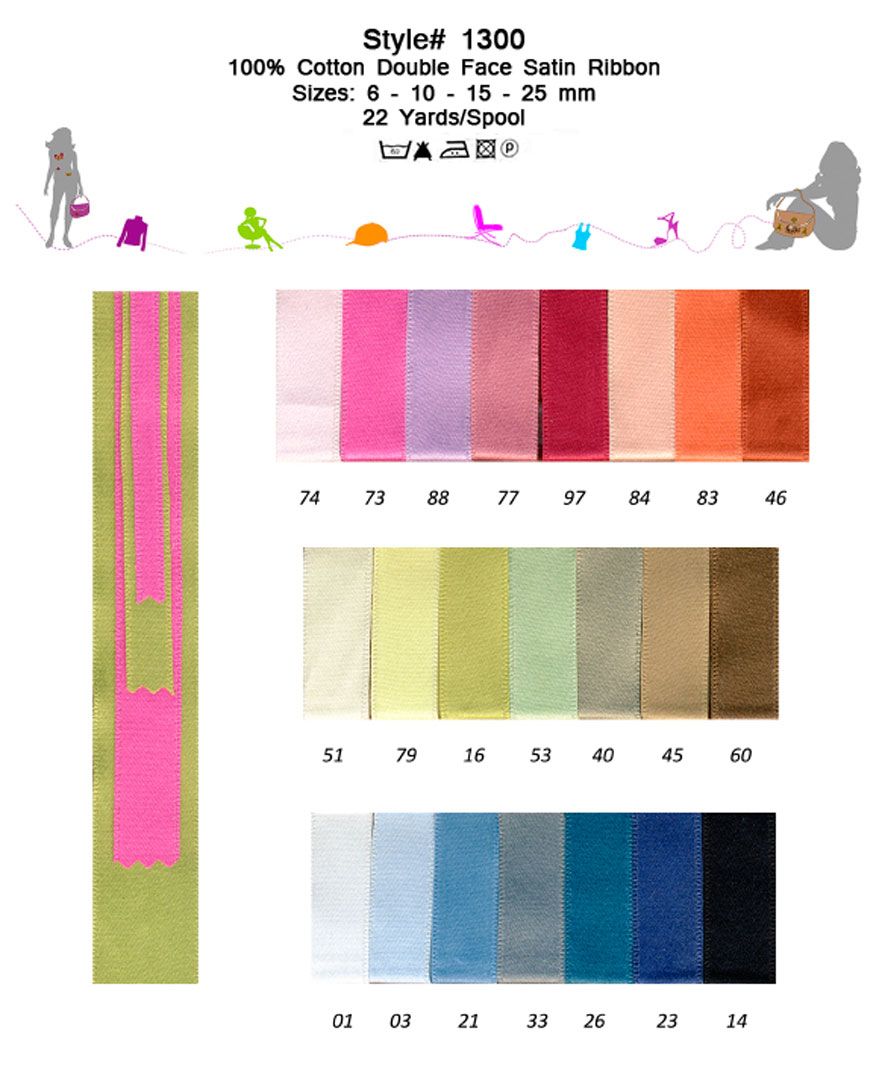 01300 100% Cotton Satin Ribbon