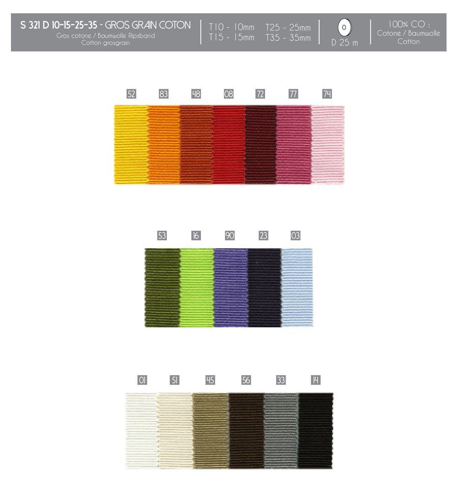 00321 Grosgrain, 100% Cotton Ribbon