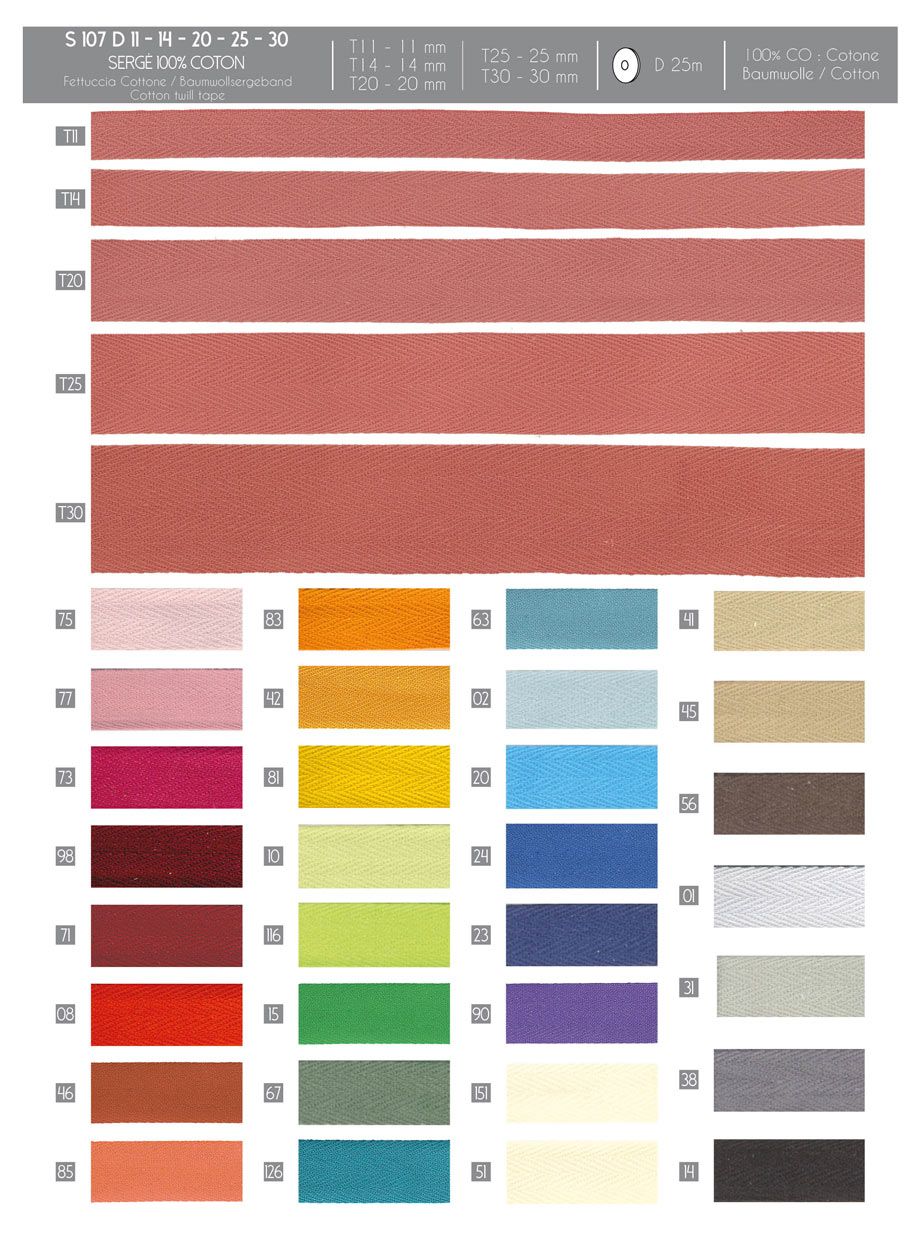00107 100% Cotton Twill Tape