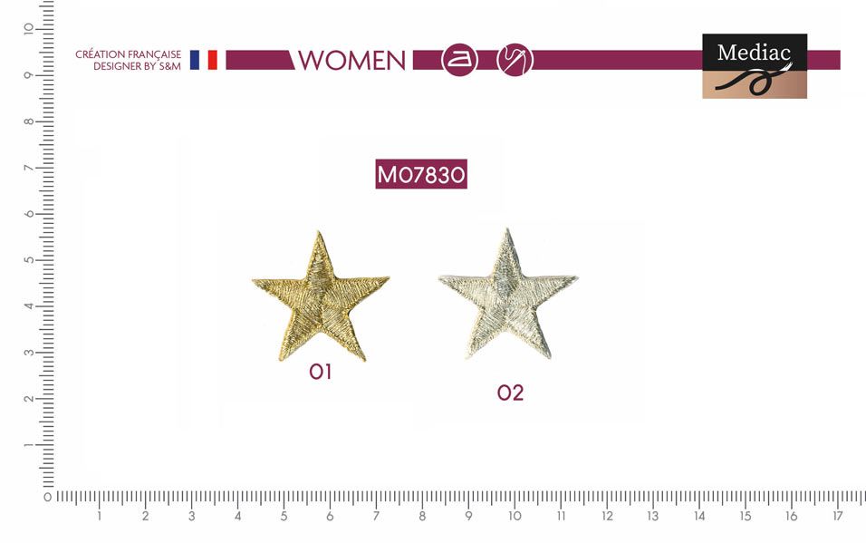 M07830 Metallic Star Applique