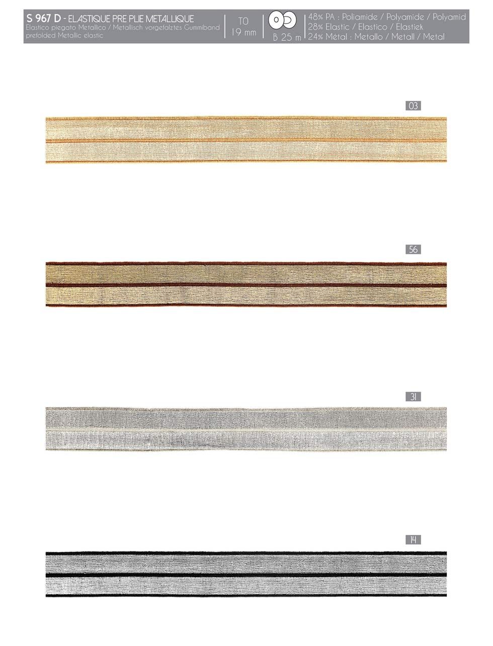 00967 Elastic Foldover, Lurex