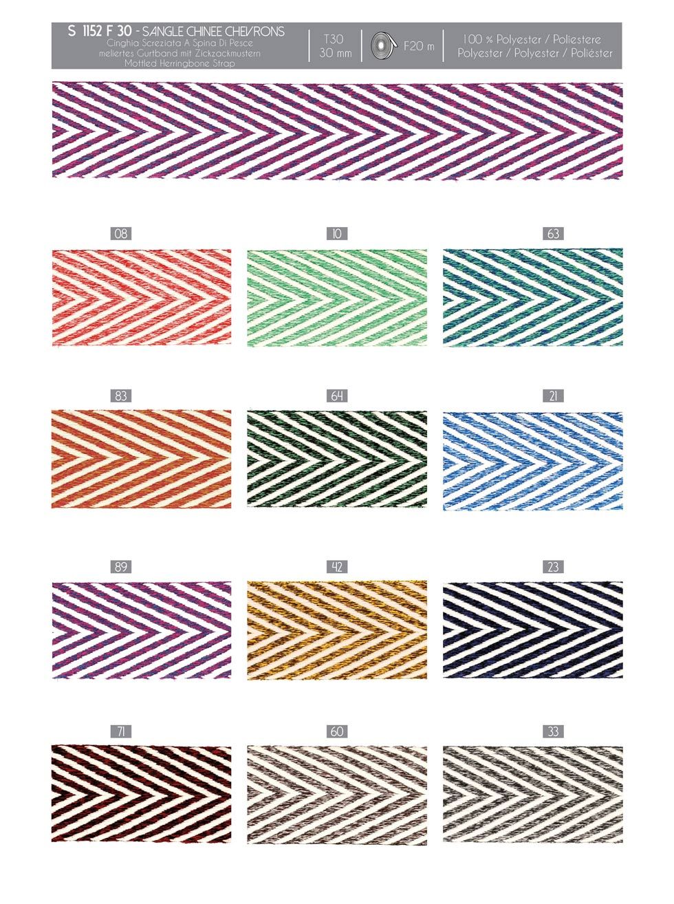 01152 Mottled Herringbone Strap, 30mm