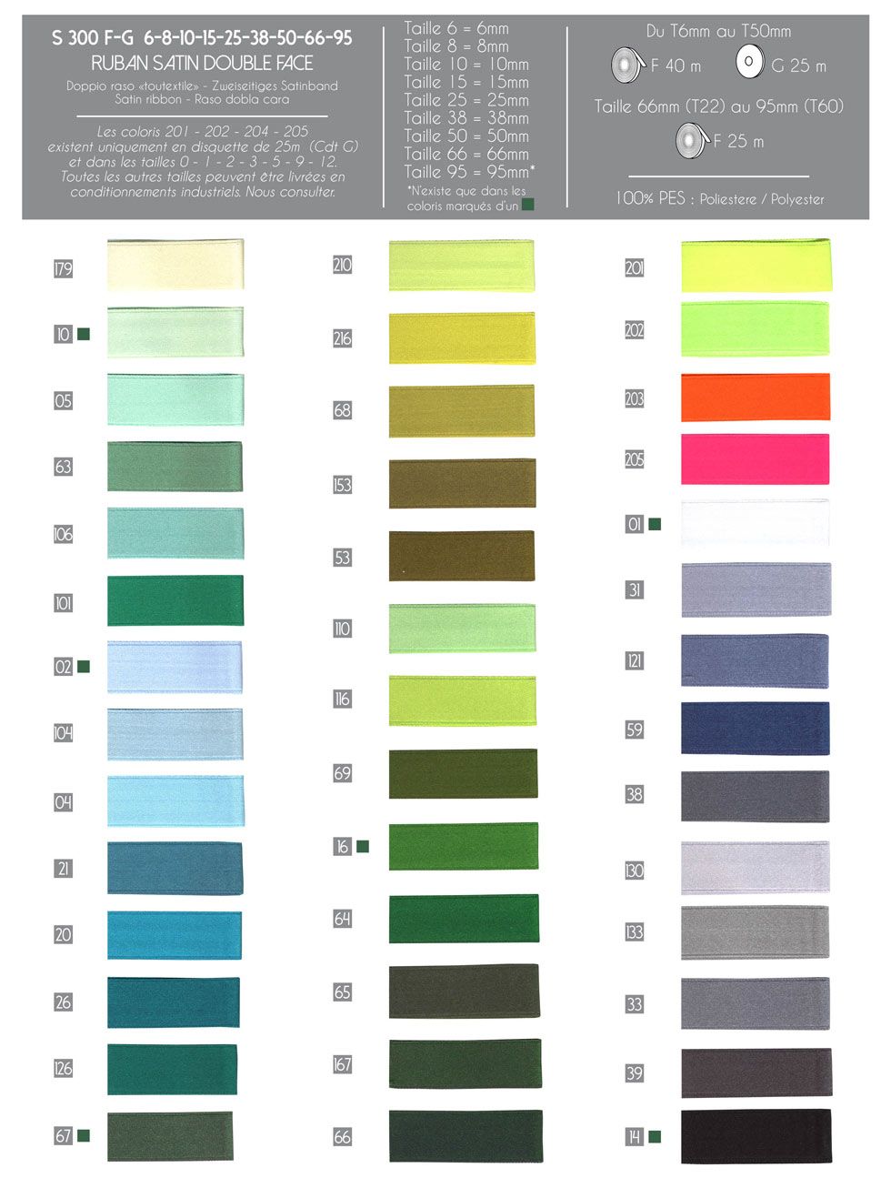 00300 Double Faced Satin Ribbon