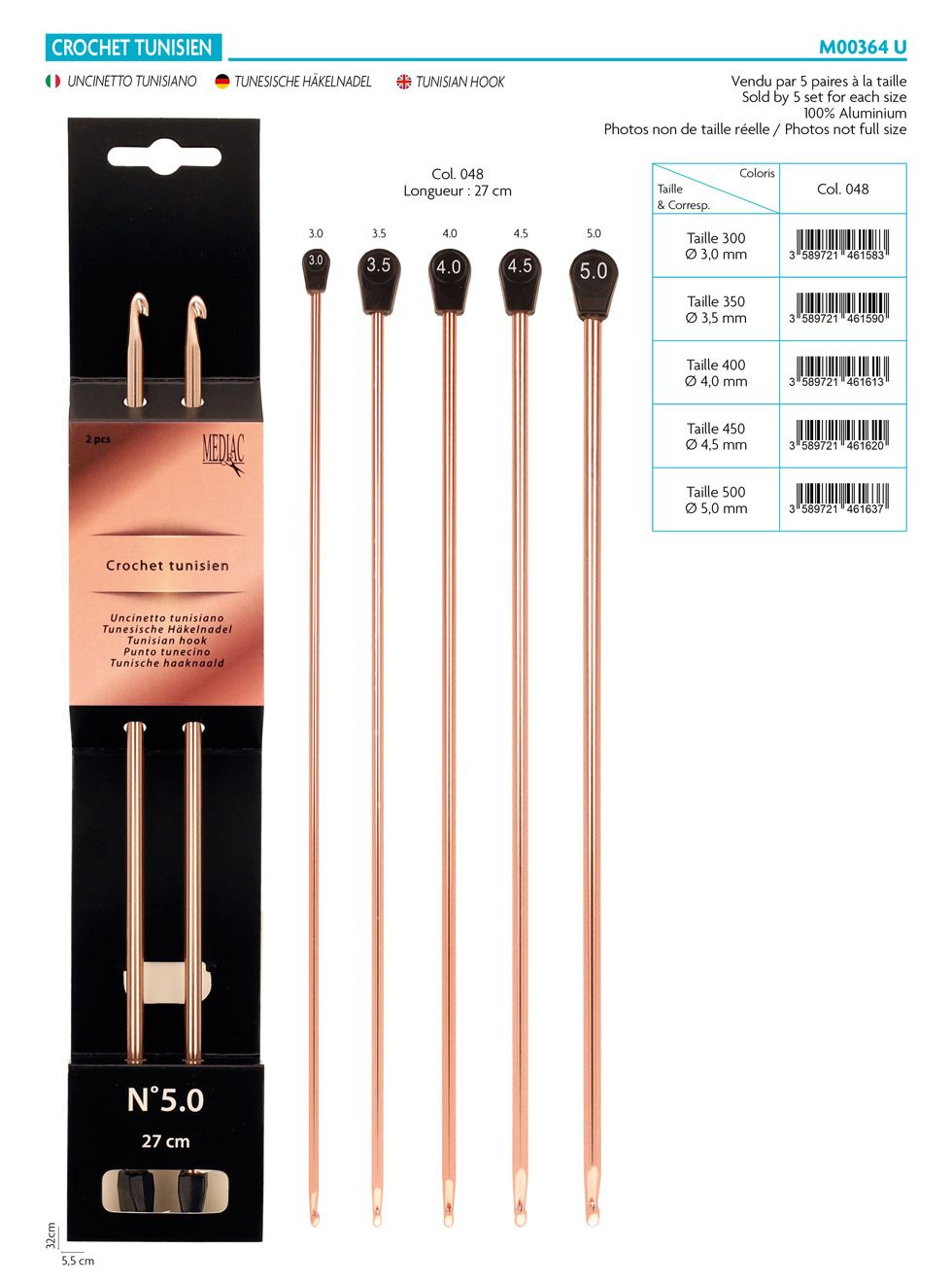 M00364 Tunisian Crochet Hooks