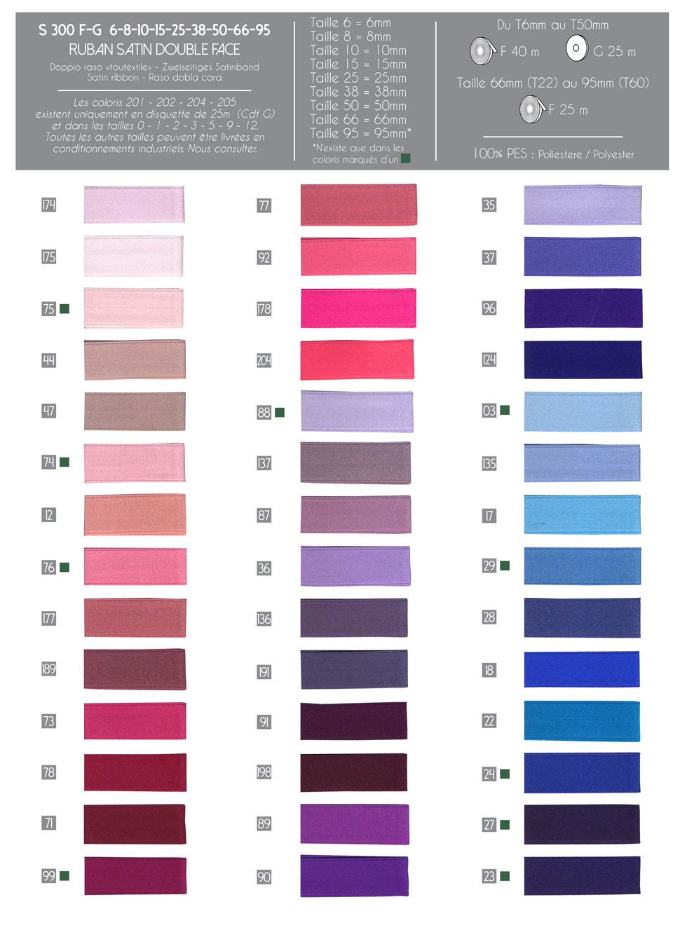 00300 Double Faced Satin Ribbon