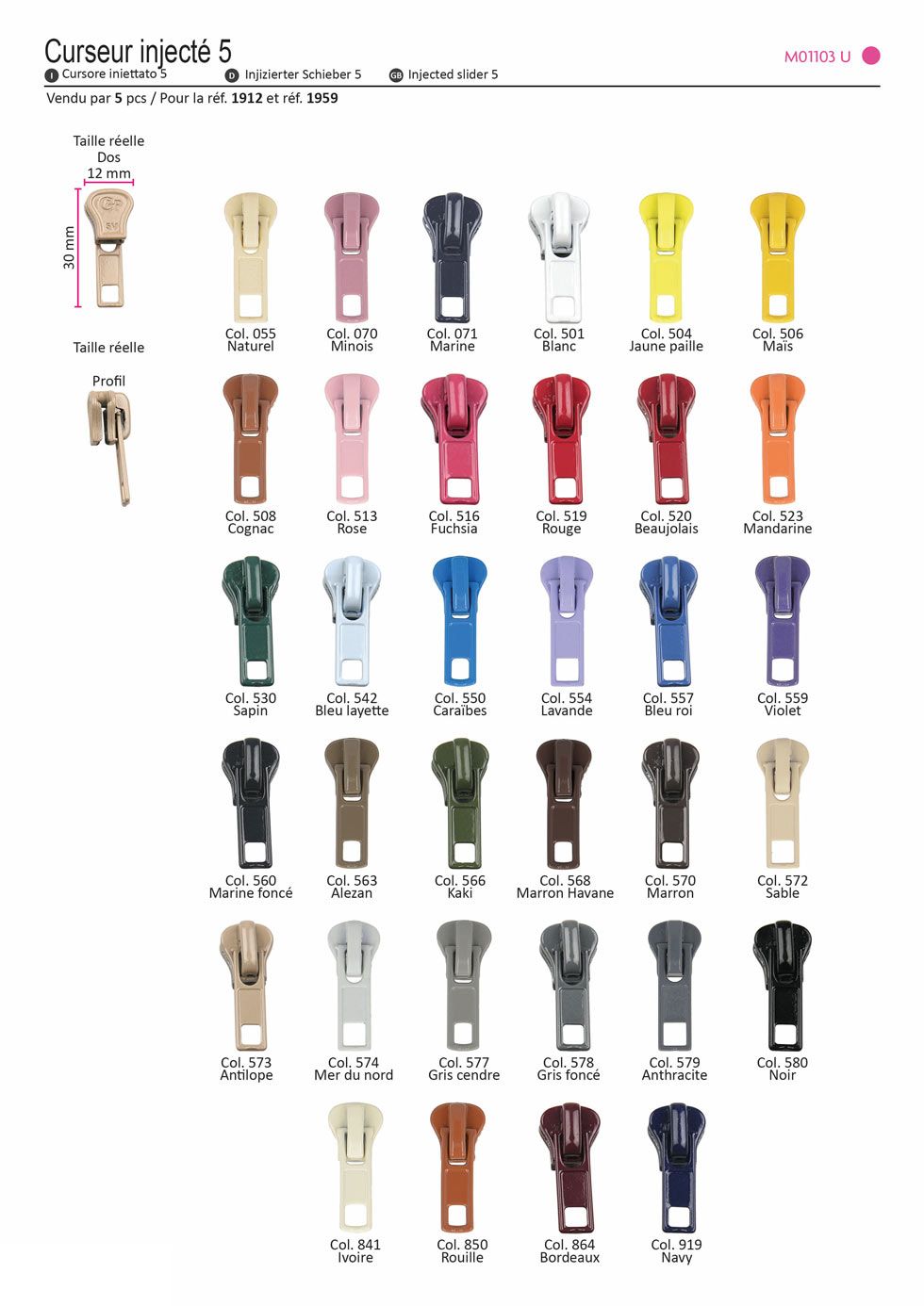 M01103 Zipper Slide & Pull #5