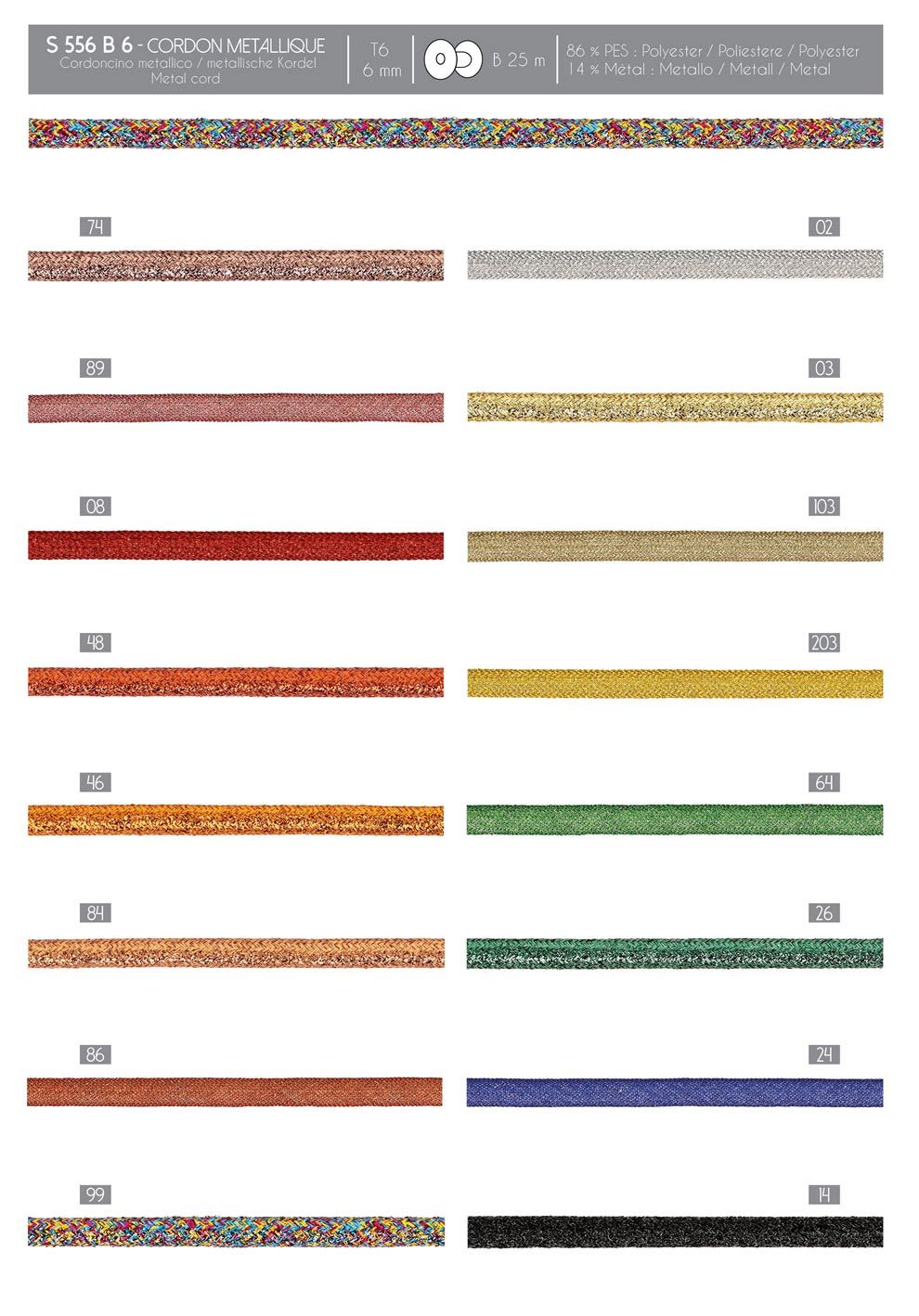 00556 Metallic Cord, 6mm