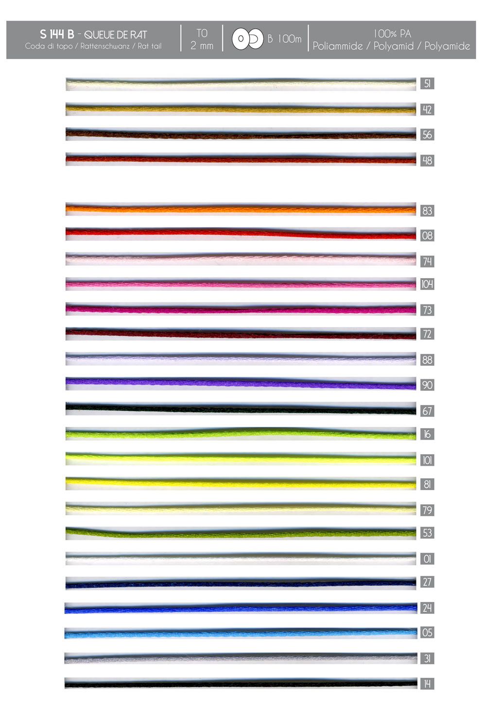 00144 2mm Nylon Rat Tail